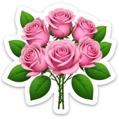 Valentines Day all pink flowers sticker