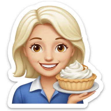 Woman pied in the face sticker