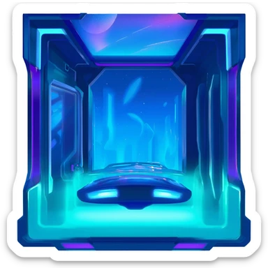 extraterrestrial futuristic otherworldly cyan bioluminescent neon-glowing aesthetic scenery sticker
