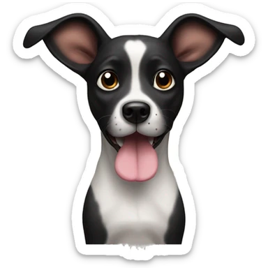 dog with tongue out and very long black ears straight out to the sides sticker