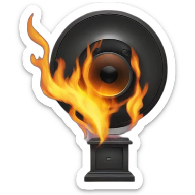 speaker on fire sticker