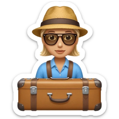 photorealistic tourist with a suitcase sticker