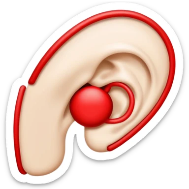 icon of an ear with a bold red line crossing through it, symbolizing ignore sticker