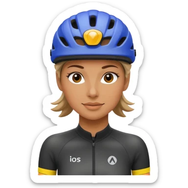 cyclist woman sticker