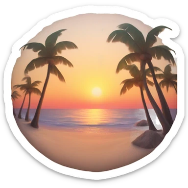 Sunset on the beach  sticker