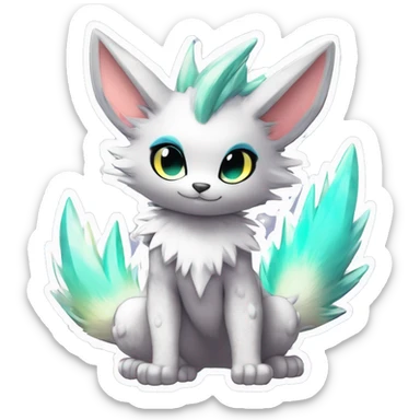 Anthro Scalie Spiky Cool Edgy Magical Shiny Colorful Pastel Sparkle Kemono-style Chibi Fantasy-Animal-Fakémon-Pokémon-Hybrid Fur Sona Aesthetic Full Body sticker