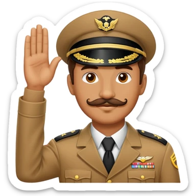 Guy with short mustache saluting  sticker