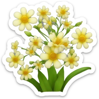 Un emoji que este sosteniendo una flor amarilla  sticker