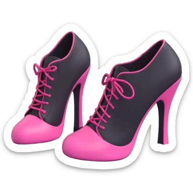 BLACKPINK-inspired gothic shoes, no hearts, black and pink, cute and sticker