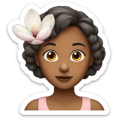 girl with magnolia sticker