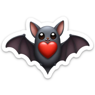 bat with a heart sticker