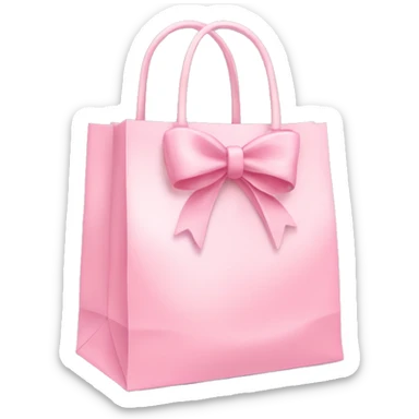 light pink shopping bag with bow sticker