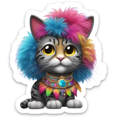 Flamboyant cat sticker