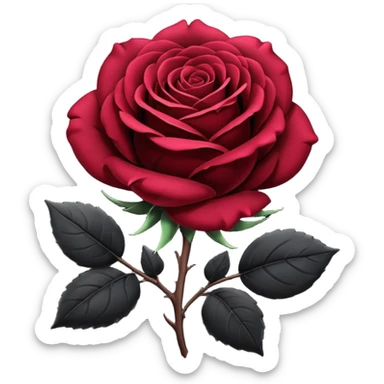 black rose, without green leaves, just flower sticker