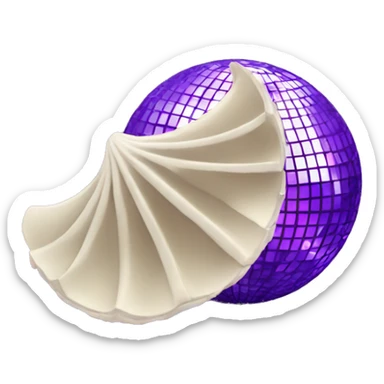 purple disco ball with clam shell sticker