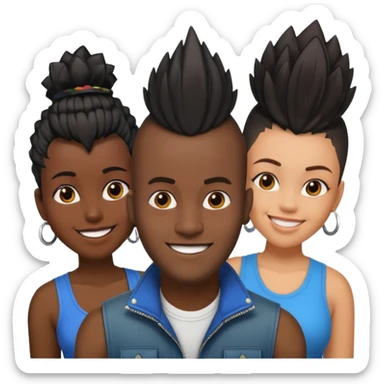 Black man with  Mohawk with black women  sticker