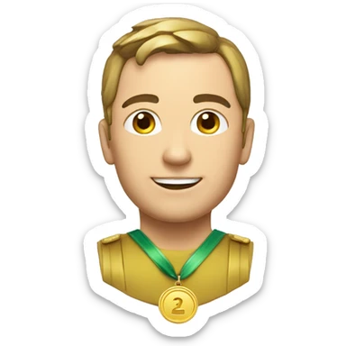 Homme avec médaille de deuxième  sticker