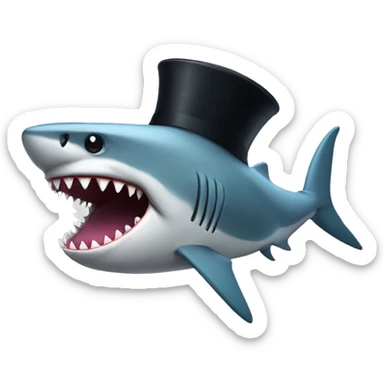 Shark with a top hat sticker