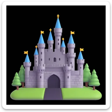 king and queen, castle background sticker