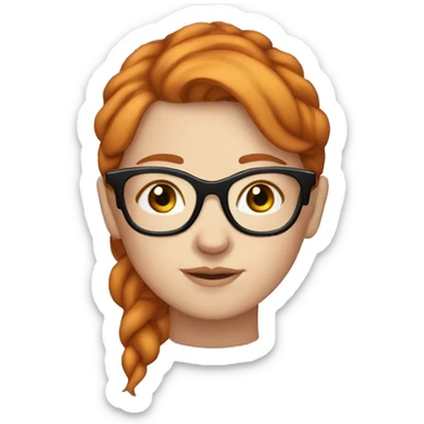 white girl with glasses, ginger hair, and nostril piercings  sticker