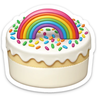 white cake with rainbow sprinkles sticker