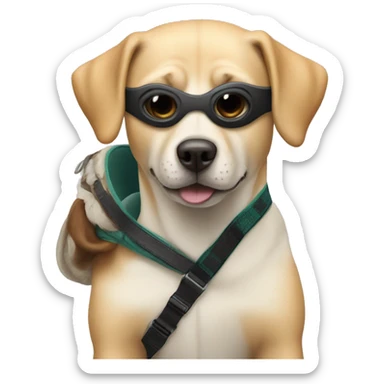 Dog with a ski mask and draco  sticker
