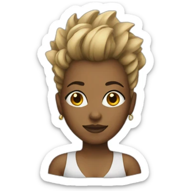 Black woman wearing a Mohawk  sticker