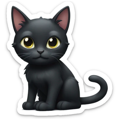 A skinny and short-haired magical black cat with sass. He belongs to a powerful witch. sticker