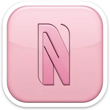 Netflix aesthetic "N" logo in pastel pink sticker
