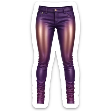 Realistic pair of rose gold to dark purple ombre leather pants isolated.  sticker