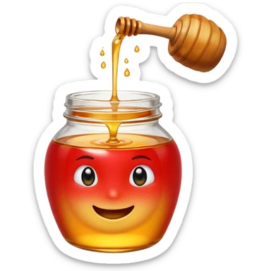 Create an emoji in the style of Marc Chagall depicting rosh hashana include dipping apple in honey sticker