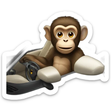 a monkey in a porsche 911 sticker