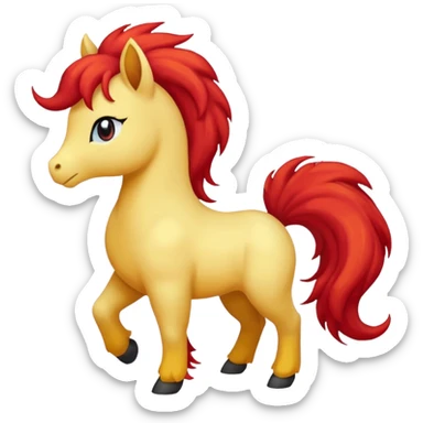 ponyta pokemon (yellow body, red mane, red tail) sticker