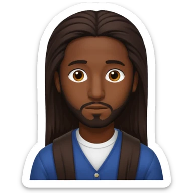 Omarion with long dark brown hair sticker