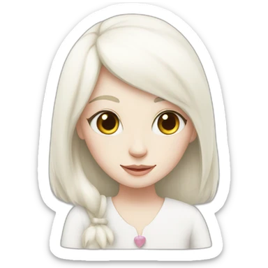 white cat and girl sticker