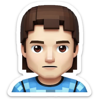 Genrate a minecraft (herobrine)  sticker