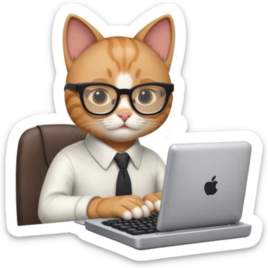 cat web developer sticker