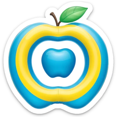 3D render of Water Wings made of shiny inflatable vinyl, visible seam lines, air valve, highly reflective plastic texture, pool toy aesthetic, Apple emoji style, isolated on white background --v 6.0 sticker