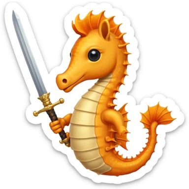 Orange pirate seahorse sticker