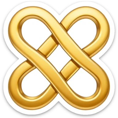 One infinity symbol made of gold sticker
