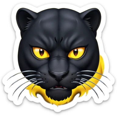 angry panther animal sticker