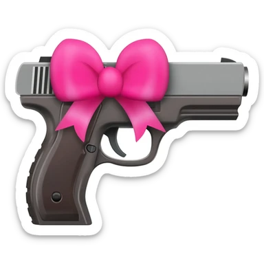 gun with pink bow sticker