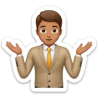 cool confused business men person shrug pose sticker