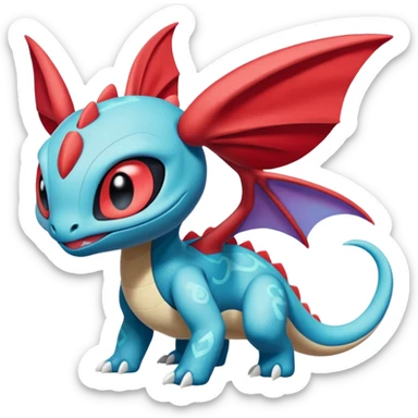 Meloetta-Salamence-Stitch-Toothless-Fakémon-creature-hybrid sticker