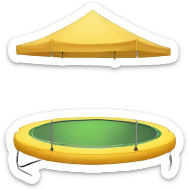 Trampoline with a tent sticker