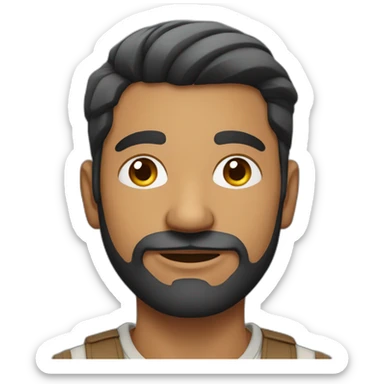 indian man with undercut hair style in casual dress with low facial hair sticker