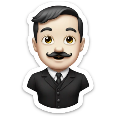 baby pubert addams, moustache, white face sticker