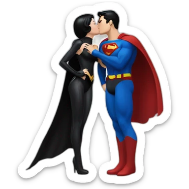 superman kiss catwoman sticker