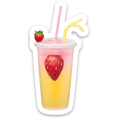 strawberry lemonade boba sticker