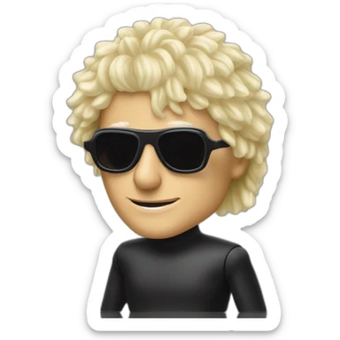 michel polnareff with sunglasses and blond hair sticker